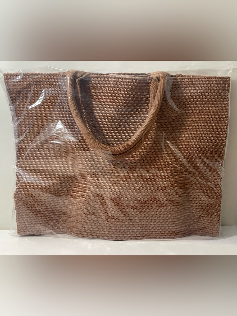 BURBERRY Woven Tote Beach Bag in Brown / Beige Stylish Everyday Carry NEW - Picture 3 of 4